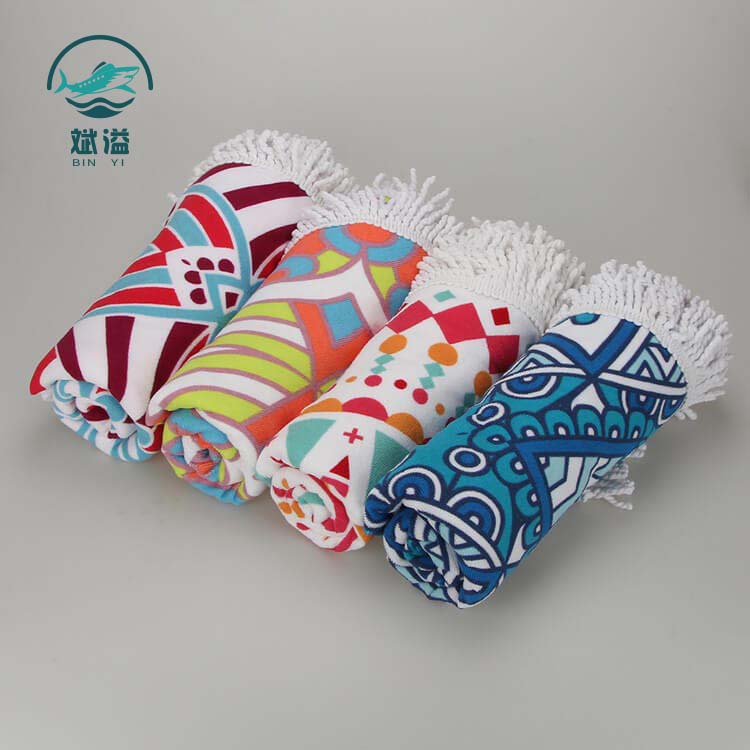 Microfiber Reactive Printed Round Beach Towel